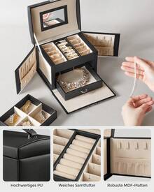 SONGMICS Jewelry Boxes - 黑色 - 查看 6