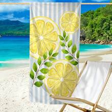 1pc Summer Essential Beach Towel, Cute Cartoon Pattern Design, Made Of Ultra-Soft Microfiber, Durable And Quick-Drying, Perfect For Beach, Pool Or Leisure Center Use. It Features Sand-Proof And Sun-Protection Functions, Lightweight And Comfortable, Ideal For Surfing, Swimming And Yoga Activities. - Multicolor - View 1