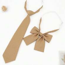 Women's Classic Solid Color Knotless Tie, JK Style Teamwork Neckwear, Girls Student Cute Bow Tie, Preppy Style Teenager Necktie - Multicolor - View 16