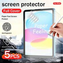 Yezodawee 5片裝紙感螢幕保護膜，適用於iPad Mini 7/4/5/6、10/11、Pro 11/13，2024新款繪圖紙感膜，防眩光，適合作為家人與朋友的生日禮物，平板螢幕保護配件，防水、防震、防摔、防刮、防指紋，全螢幕覆蓋 - 5pcs - 查看 16