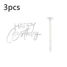1件/3件/5件 金色/銀色/黑色 壓克力生日快樂蛋糕裝飾插牌，適用生日派對 DIY 蛋糕甜點烘焙裝飾用品 - 彩色 - 查看 13