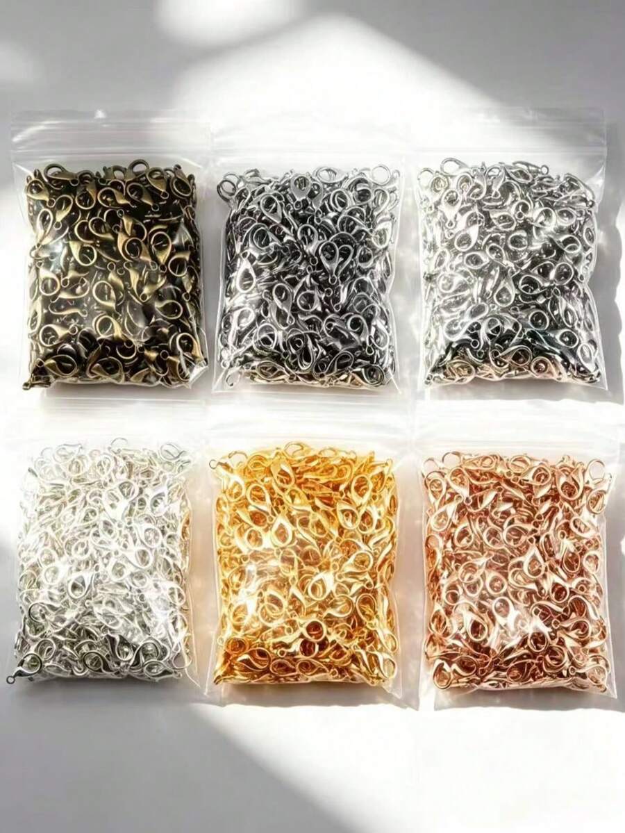 100pcs Zinc Alloy Lobster Clasp For DIY Jewelry Clasp, Keychain, Closed Loop, Jump Ring, Bead End Connector, Pendant Clip, Key Jewelry, Charm, Bag, Necklace Connector, Jewelry Accessories Handmade Craft Materials - 100 Pieces/pack Lobster Buckle - View 1