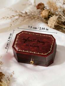 Caja de Anillo Personalizada, Caja de Anillo de Compromiso de Boda Personalizada, Regalo de Aniversario de Boda, Caja de Anillo con Inicial Personalizada - Multicolor - Ver 9