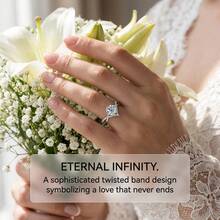 1pc Stunning Round CZ Promise Ring S925 Sterling Silver Pave Halo Wedding Jewelry Gift - White Gold - View 8