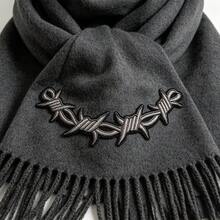1件哥德風鐵絲網刺繡貼布，次文化街頭風彎領裝飾燙貼補丁，龐克硬核風格貼布 - A - 查看 8