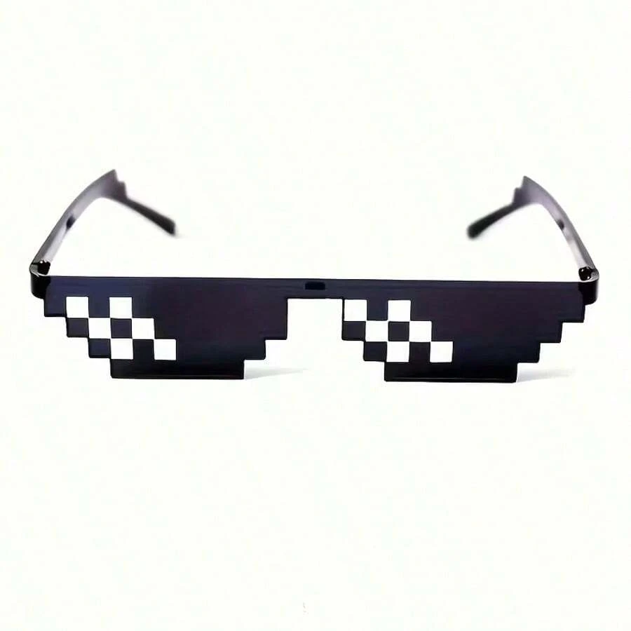 Pixel Mosaic Funny Party Glasses, PVC One-Piece Cut Lightweight Pressure-Free Nose Design, Retro Viral Funny Eyeglasses, Theme Party Birthday Wedding Gathering Photo Props, Fun Quirky Costume Accessories, Multiple Options Available Holiday Atmosphere Decorative Gift