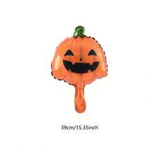 10pcs Halloween Mini Pumpkin Handheld Foil Balloons, Holiday Atmosphere Decoration Photo Props Party Decor Halloween - Multicolor - View 6