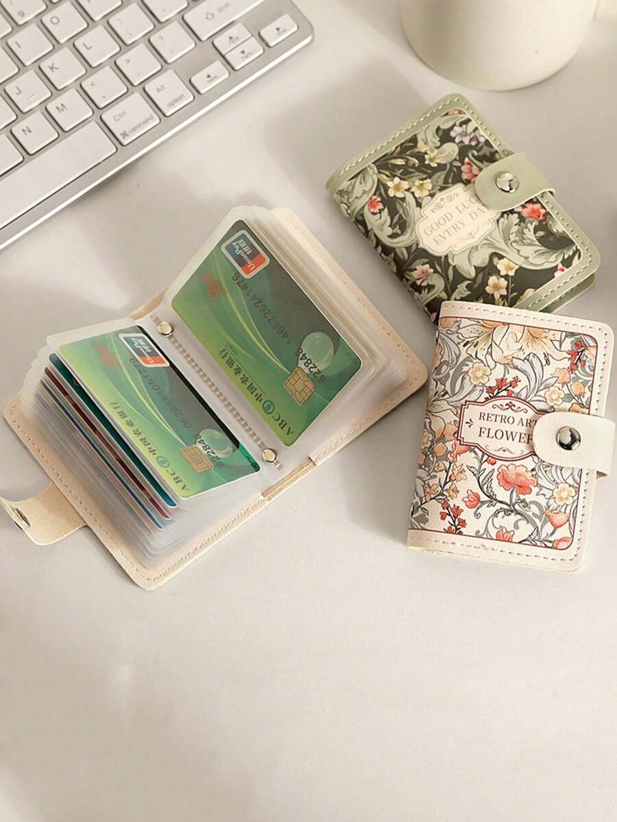 1pc 20-Slot Credit Card Holder Wallet/Bank Card Organizer, Card Storage Pouch, Business Card Holder, Women's Card Case, Women's Wallet, Travel Essential, Holiday Essential, Christmas Gift, Christmas - Multicolor - View 1