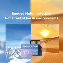 1pc Memory Card 256GB/128GB/64GB/32GB, Small Capacity TF Flash Card, Suitable For Tablet/Camera/Phone/Laptop/Desktop/Car Audio/Game Console/Audio Device - Securely Store Your Files - Blue-purple - View 6