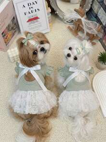 Clothes Korean Sweet Hollow Princess Dress For Teddy Bichon Shih Tzu Small And Medium Dogs - Multicolor - View 4