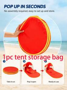 1pc Instant Pop-Up Beach Camping Tent - Spacious Outdoor Sun Shade Canopy, Comes With Carrying Bag, Suitable For Family And Friends, Blue Triangular Design, Polyester Fabric, Perfect For Beach, Camping, Hiking, Essential For Camping - One Size Fits All - View 17