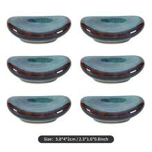 6 buah Alas Sumpit Keramik, Bentuk Oval, Gaya Vintage Jepang, Dapat Digunakan Sebagai Alas Pisau, Garpu, Sendok, Cocok Untuk Dapur Rumah, Hotel, Restoran, dan Tempat Makan Lainnya - View 17