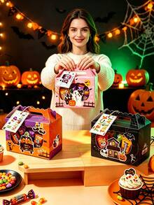 48/36/24/12pcs Halloween Pumpkin & Ghost Handheld Packaging Boxes, Halloween Party Gift Boxes, Candy & Cookie Packaging Boxes, Suitable For "Trick Or Treat" Activities And Holiday Decorations At Halloween Parties - View 5