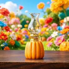 1pc Pumpkin Shaped Ceramic Oil Lamp, Vintage Decorative Oil Lamp, Suitable For Home Decor, Outdoor Lighting, Holiday Gift, Holiday Gift, No Electricity, No Oil. - 1PC - View 12