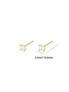 1 paire de boucles d'oreilles à tige en argent sterling S925 avec mini perle, style minimaliste Ins, design classique français, élégant et luxe léger, style dame raffiné et personnalisé, bijou d'oreille de niche haut de gamme, accessoire polyvalent pour le travail, les rendez-vous et la mode esthétique douce, cadeau - perle - Voir 8