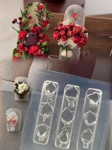 1件裝花束矽膠美甲模具 信封蝴蝶結緞帶 3D雕刻可穿戴美甲裝飾指甲模具 - 無色 - 查看 8