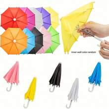 1pc Mini Decorative Craft Umbrella, Fabric With Metal Frame, Handmade Collapsible Sunshade And Rain Umbrella, Dollhouse Miniature Scene Photography Prop, Desktop Decor Accessory, DIY Handmade Craft Scene Decoration, Toy Figure Scene Matching Decor - A - View 3