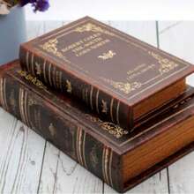 1pc Wooden English Literary Book-Shaped Desktop Decor, Storage Box, Jewelry Box, Hidden Secret Compartment For Jewelry, Keepsakes And Gifts - A - View 2