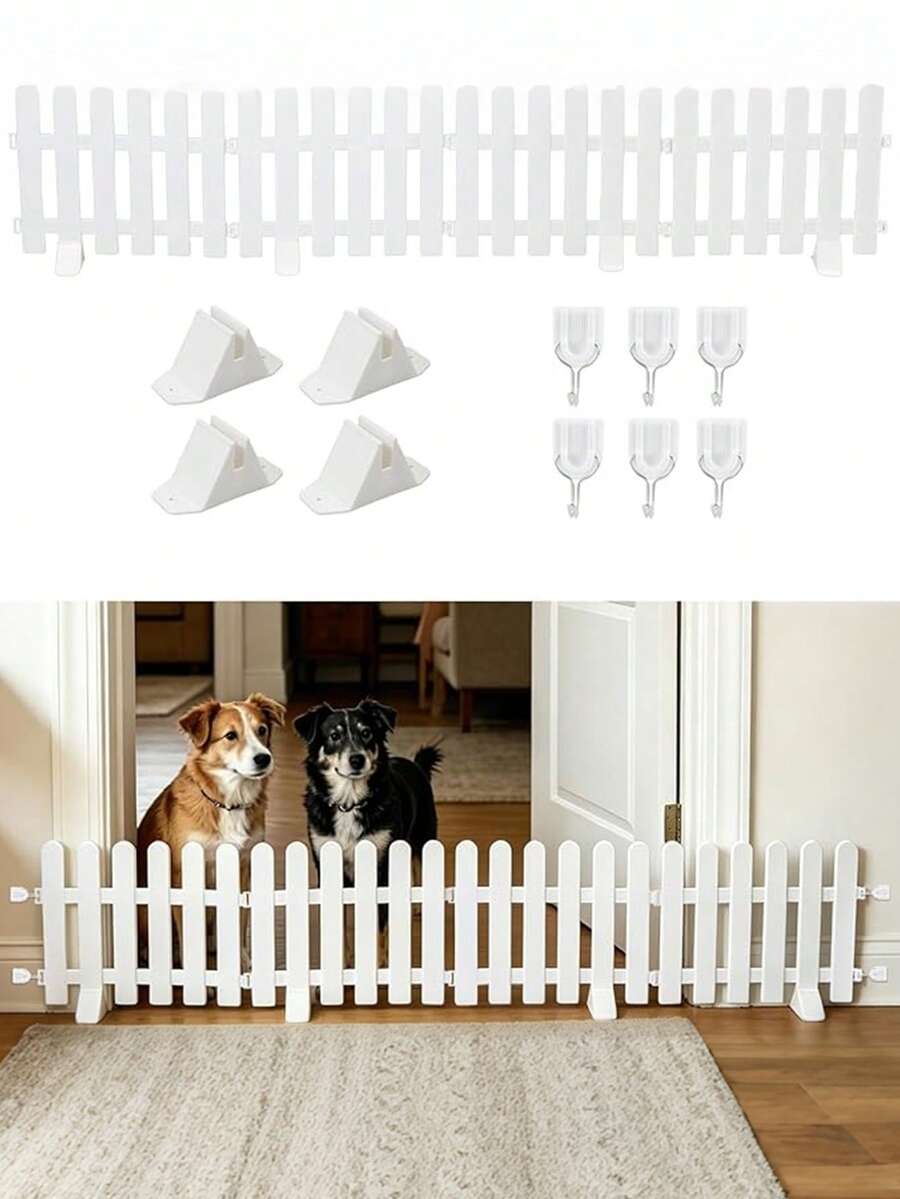 1/5PCS Sturdy Plastic Garden Fence With Classic Pastoral Style, Easy To Splice And Install. Widely Applicable For Courtyard, Vegetable Plot And Indoor Landscape Decoration. - One Size Fits All - View 1