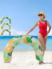1 pieza Nuevo aro inflable en forma de U, serie de estampado de frutas, flotador de axila, balsa flotante inflable para adultos, palo de natación (estilo aleatorio) - forma de U - Ver 4