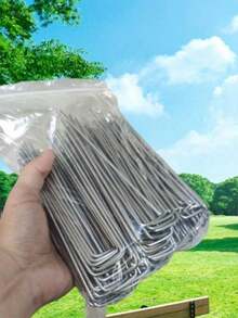U-Shaped Garden Stakes, Heavy-Duty Metal Landscape Fabric Ties For Securing Barrier, Ground Cover, Fencing, And Artificial Turf - Ideal For Gardening And Landscaping Projects!, Garden Tools - Multicolor - View 7