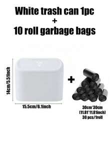 1/2/11pcs - Car Trash Can With Lid - Universal Mini Leak-Proof Trash Can, Includes 30 Trash Bags, Suitable For Front Seat, Back Seat, Car, Office, Bedroom, Home (Black) - Black - View 18
