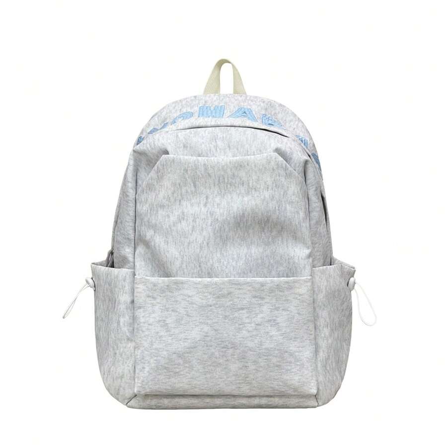 LECEY Mochila portátil de gran capacidad con patrón de letras para mujer - Blanco - Ver 1