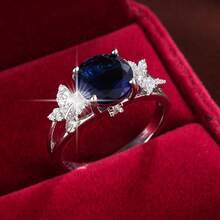1pc Elegant Countryside Style Butterfly Design Cubic Zirconia Women's Ring, Casual Gift - Multicolor - View 5