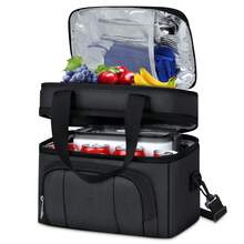 NEWHEY 10L 保溫便當袋 中性款 涼感野餐保冷袋 防漏 適用於工作、辦公室、露營、登山、學校、大學，黑色 - 彩色 - 查看 1