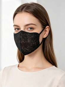 3pcs/1PC Women's Elegant Floral Lace Face Mask, 3D Breathable Fashion Sun Protection Shield, Washable & Reusable Soft Ear Loop Decorative Mask For Daily Outdoor Driving Dating - Multicolor - View 6