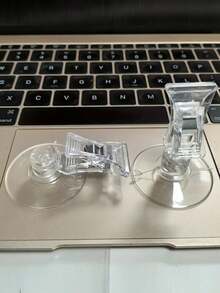 5入透明吸盤夾，適用於辦公室、客廳與購物中心，多功能吸盤夾，適用於門窗，可直接夾在桌面 - 無色 - 查看 1