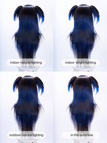 alicegarden 30-Inch Long Synthetic Wig Featuring A Natural Straight Style A Stunning Multicolor. Designed With Bangs , This False Hairpiece Is Perfect For Ms Daily Party Cosplay Use, Offering A Natural And Natural Durable Wig Gift For Ladies. (No Accessories), Halloween - Multicolor - View 11