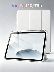 iPad (A16) 第11代 11吋 2025 輕量自動喚醒/睡眠保護殼，相容第10代 10.9吋 2022，附筆筒、可調節三折支架 - 淺灰色 - 查看 9