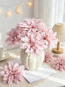 5/25pcs Artificial Flowers, Dahlia, Chrysanthemum, Wedding Decoration, Fake Plants, Room Decor, Autumn Decoration, Garden Autumn Decor, Party Gifts, Decorative Items, Bridal Wrist Corsage, Bouquet Box, Home Decor, Flower Box Materials, New Year Decoration - Dusty Pink - View 1