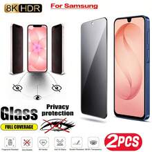 2片裝防偷窺鋼化玻璃螢幕保護貼，適用於 Galaxy S25 6.2 吋，全螢幕覆蓋高清鋼化玻璃膜，無氣泡安裝，9H 硬度，支援超音波指紋解鎖，相容手機殼 - 黑色 - 查看 11