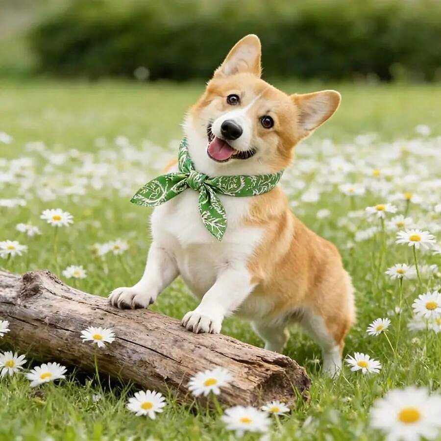 Hundekühlschals atmungsaktiver wiederverwendbarer Sommerkühlschals, verstellbar für verschiedene Hunderrassen und Größen, geeignet für Outdoor-Aktivitäten, mittlere Hunde können ihn mit Bändern tragen, handwaschbares Kühlzubehör - Grün - Übersicht 1