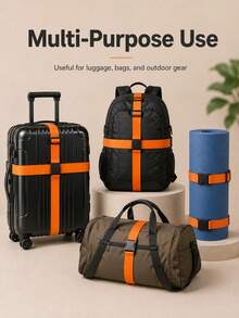 Minimalist Fashionable Multi-Functional Adjustable Travel Luggage Straps, Vibrant One-Piece Luggage Ties, Lock-Free Luggage Straps, Outdoor Travel Luggage Binding Straps, Easy-To-Use PP Buckles, Convenient For Storage And Carrying, Suitable For Worry-Free Travel And Vacation And Theft Prevention, Can Be Used For Luggage, Tents, Moisture-Proof Mats, Backpacks, Travel Gear, Quilts, Yoga Mats, Belts, Waist Trimmers, Home Bundling And More, - Multicolor - View 10