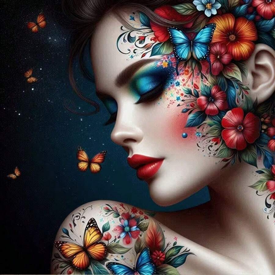 1pc [30*30cm/11.8*11.8in][40*40cm/15.7*15.7in]5D Acrylic Diamond Painting Kit, Beautiful Woman Pattern, Suitable For Adult Beginners DIY Mosaic Diamond Art, Full Drill Handmade Self-Design DIY Diamond Painting, Applicable For Living Room, Bedroom, Office Wall Decoration Hanging Painting, Surprise Home Decor Gift For Family And Friends - No Frame - View 1