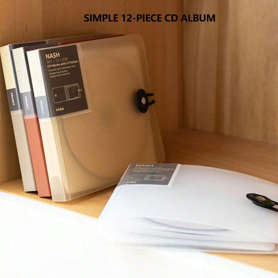 簡約 DVD 光碟收納盒 家用 CD 儲存袋 12 片裝 CD 收納盒 車用便攜光碟袋 遊戲光碟黑膠唱片收納盒 - 查看 1
