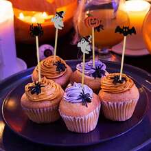 Halloween Decorative Picks, Suitable For Fruit, Desserts, Snacks, Cakes, Salads, Appetizers, BBQ, Decoration. Suitable For Daily Home Use, Various Parties, Restaurants, Kitchens, Cake Shops, Dessert Shops, Fruit, Etc. - Multicolor - View 2
