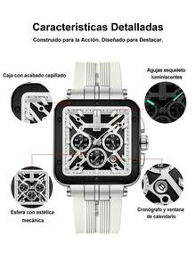 REWARD Men's Quartz Watch Business Fashion Style Calendar Luminous Hands Multi-Function High Quality Gift Classic Design Silicone Strap - White - View 5