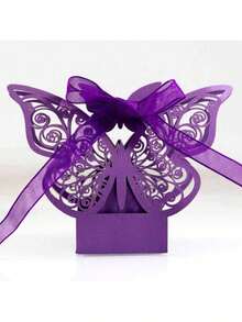25 Stück Schmetterling Lasergeschnittene Geschenkboxen DIY Hochzeit Geburtstag Geschenk Süßigkeitenboxen mit Schleife, süße Schokoladenverpackungsboxen, geeignet für Hochzeit, Braut Geburtstagsparty Gastgeschenke, Dekorationen, Schulanfang, Valentinstag - Mehrere Stile - Übersicht 9