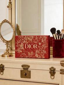 Dior 紅色亮片鏡面珠寶盒 5格口紅收納盒 新娘婚禮禮物 化妝品收納盒 唇彩化妝展示盒 - 紅色 - 查看 6