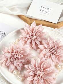 5/25pcs Artificial Flowers, Dahlia, Chrysanthemum, Wedding Decoration, Fake Plants, Room Decor, Autumn Decoration, Garden Autumn Decor, Party Gifts, Decorative Items, Bridal Wrist Corsage, Bouquet Box, Home Decor, Flower Box Materials, New Year Decoration - Dusty Pink - View 6