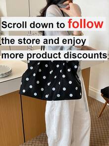 1 pièce Sac fourre-tout à bandoulière en PU de couleur unie pour femmes, sac à main vintage en forme d'éventail de grande capacité, convient pour le bureau, les déplacements, les achats, les vacances et les voyages - Noir - Voir 2