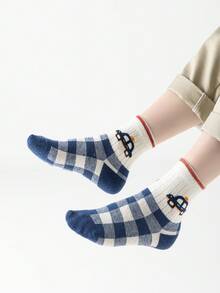 5 Pairs Unisex Kids Cartoon Truck Mid-Calf Socks, Autumn/Winter, Ages 1-2, 2-3, 3-8, 8-12 - Multicolor - View 8