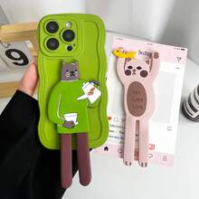 Cute Cartoon Phone Stand With Flexible Support Legs, Soft & Flexible Phone Clip, Hands-Free Desktop Viewing Stand, Strong Adhesive Grip Device, Lightweight Portable Phone Tripod, Suitable For Daily Use Or Hanging - Multicolor - View 3