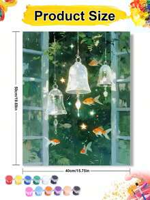 Goldfish Wind Chime DIY Number Painting Canvas Art Handmade Adult Home Decor Wall Art Holiday Gift Personalized Gift Decoration - Sets - View 10