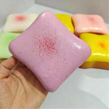 1件奶油牛奶吐司草莓奶油麵包模型，柔軟可擠壓壓力緩解玩具，逼真食物裝飾品，桌面裝飾收藏品，生日派對畢業禮物 - 彩色 - 查看 6