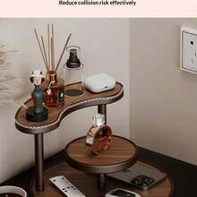 Entryway Desktop Storage Rack Organizer Multi-Layer Lipstick Perfume Cosmetics Storage Vanity Skincare Products Shelf, Perfume Display Stand,Back To School - Coffee Brown - View 2